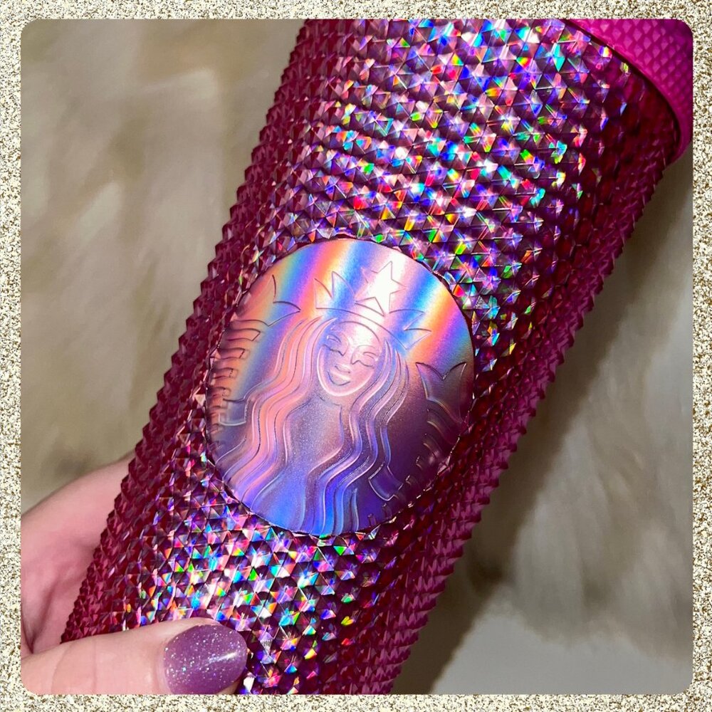 🌞 NWT 2025 Starbucks Summer Hot Pink Studded Venti Cold Cup Tumbler - Picture 2 of 4
